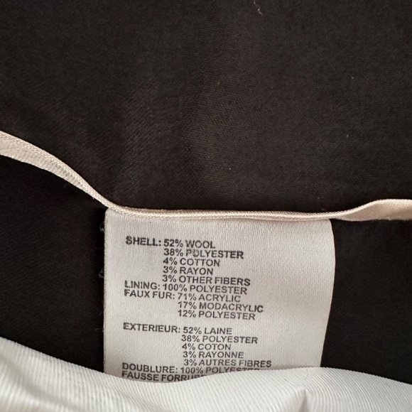 Calvin Klein | Wool Blend Belted Coat | Black | Size 6 - Picture 5 of 7